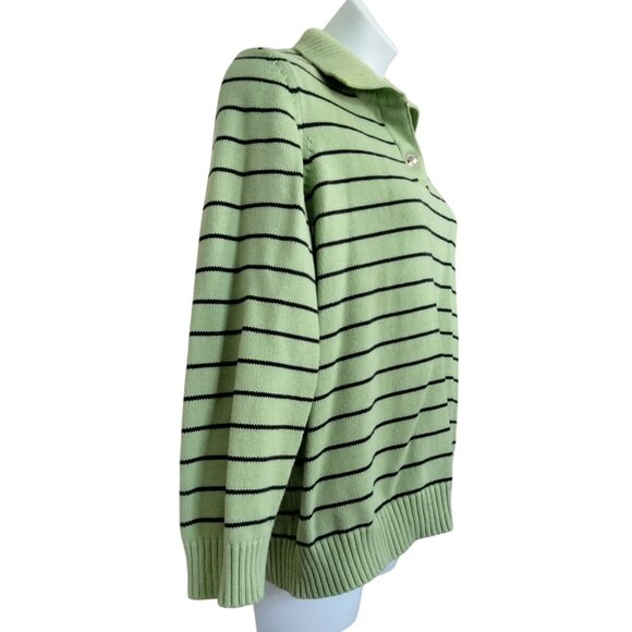 Liz Claiborne Woman Size 3X Knit Sweater Striped Collared Pullover Long Sleeve - Picture 4 of 10